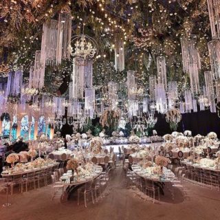 wedding decoration with flowers & Lighting