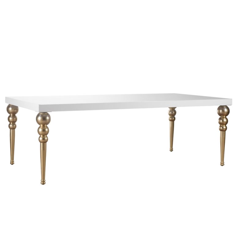 Cartier Dining Table White & Gold