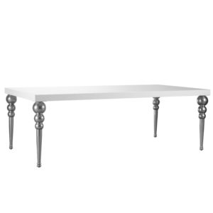 Cartier Dining Table White & Chrome