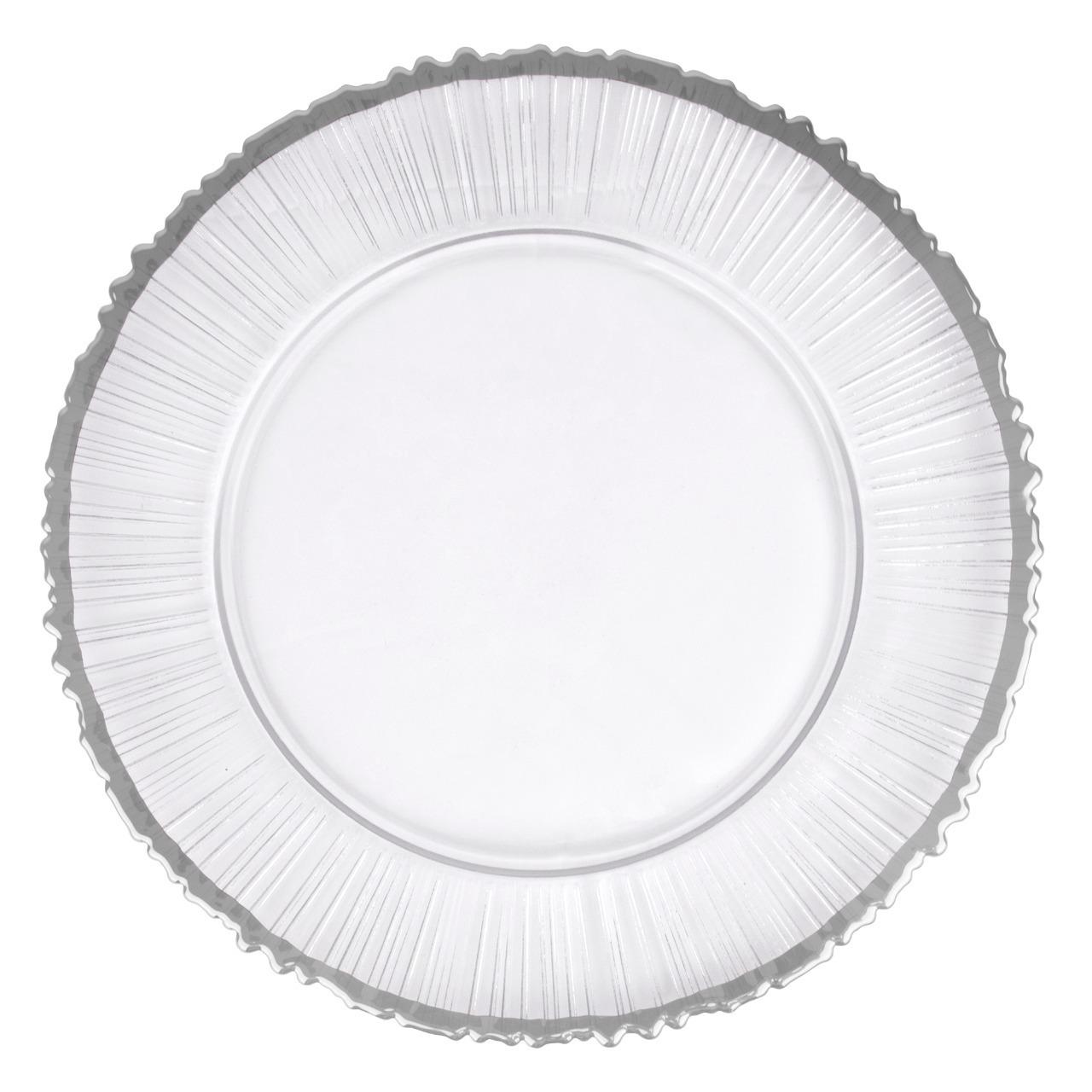 Bulk Wedding Lace Silver Charger Plates for Decoration - Charger Plates