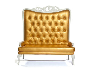 Tiffany Love Seat Off-White With White Frame