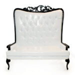 Tiffany Love Seat White With Black Frame