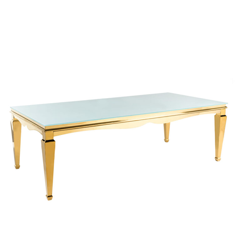 Madison Dining Table Gold/White