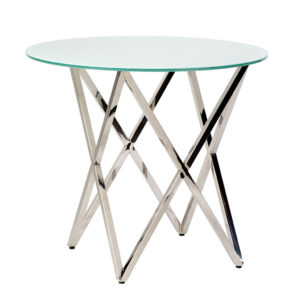 Opulence Cafe Table Silver/White