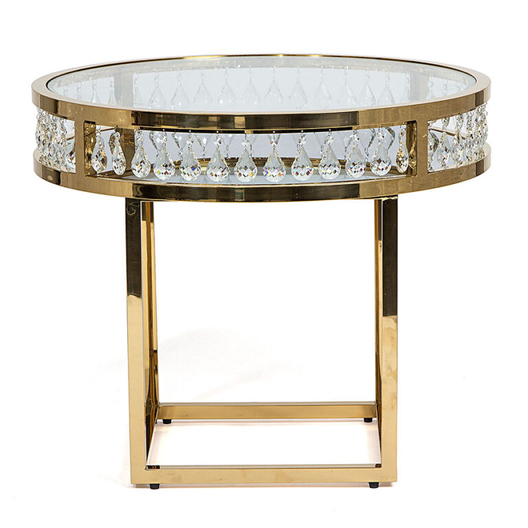 Le Crystal Round Cafe/Cake Table Gold